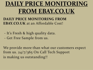 DAILY PRICE MONITORING FROM EBAY.CO.UK