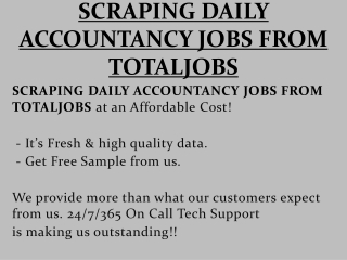 SCRAPING DAILY ACCOUNTANCY JOBS FROM TOTALJOBS