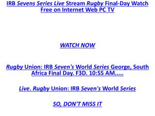 HQD 7 Series ##LIVE RUGBY IRB Sevens Series!!! Live Stream R