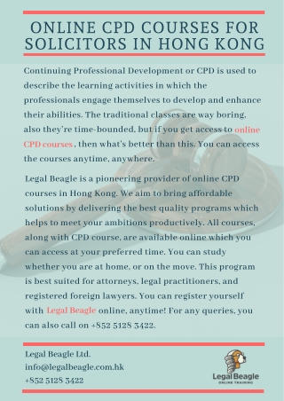 Online CPD Courses for Solicitors in Hong Kong