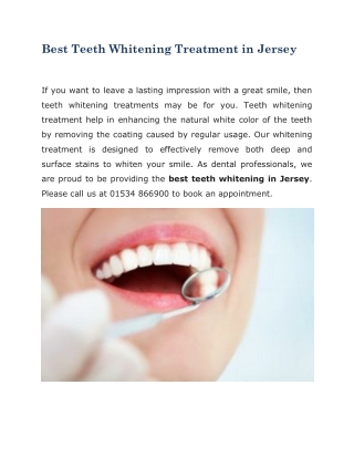 Best Teeth Whitening Treatment in Jersey