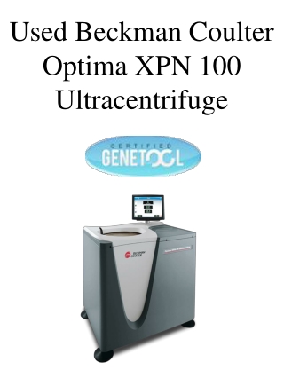 Used Beckman Coulter Optima XPN 100 Ultracentrifuge
