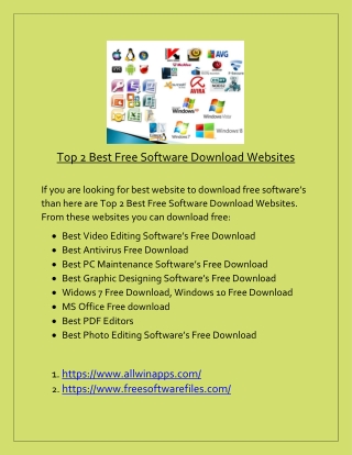 Top 2 Best Free Software Download Websites