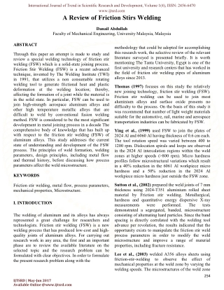 A Review of Friction Stirs Welding
