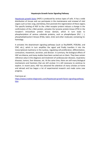 Hepatocyte Growth Factor Signaling Pathway