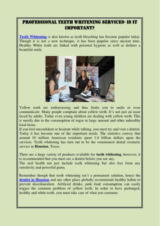 Professional Teeth Whitening Services- is it important