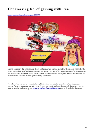 Get amazing feel of gaming with Fun