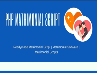 PHP Matrimonial Script | Matrimonial Scripts | Matrimonial Software