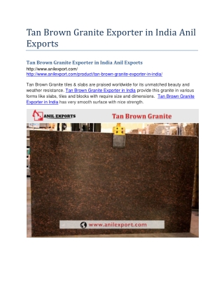 Tan Brown Granite Exporter in India Anil Exports