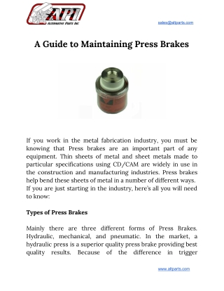 A Guide to Maintaining Press Brakes