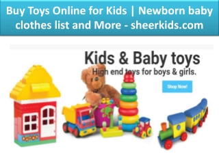 Newborn baby clothes list