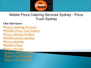 Pizza catering Sydney