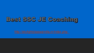 Best SSC JE Coaching