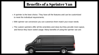 Benefits of a Sprinter Van