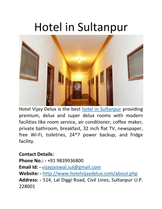 Hotel in Sultanpur