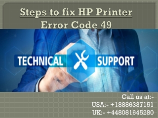 Steps to fix HP Printer Error Code 49