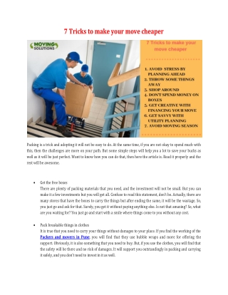 7 Tricks to make your move cheaper