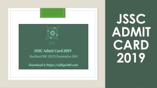 Download JSSC Admit Card 2019 - Jharkhand SSC 1985 ANM Call Letter