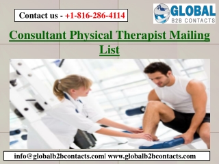 Consultant Physical Therapist Mailing List