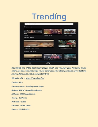 Online Music Player - Trending.fm