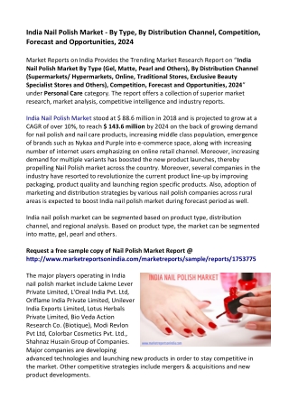 India Nail Polish Market Research Report 2024