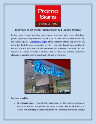 Best Place to get Digital Printing Signs and Graphic Designs