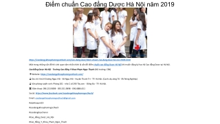 Điểm chuẩn Cao đẳng Dược Hà Nội năm 2019