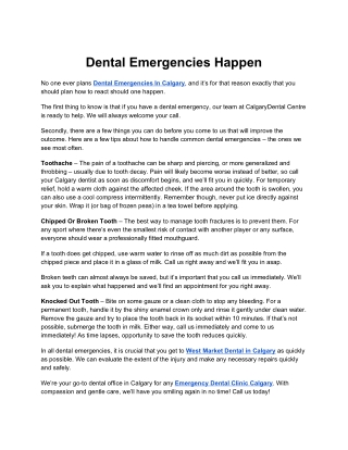 Dental Emergencies Happen