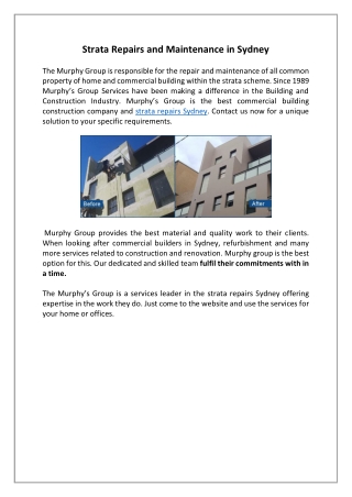 Strata Repairs and Maintenance in Sydney