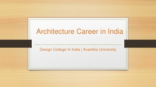 Architecture Career in India - Avantika University