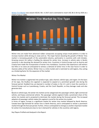 Winter Tire Market