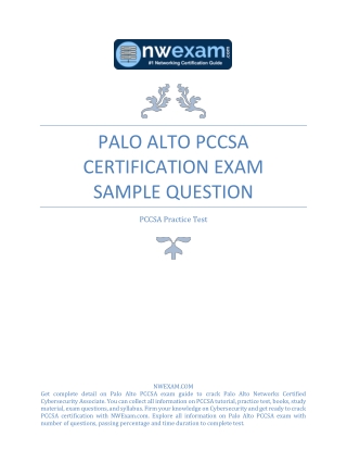 Know about PCCSA Palo Alto Networks Certified Cybersecurity Associate with Sample Questions