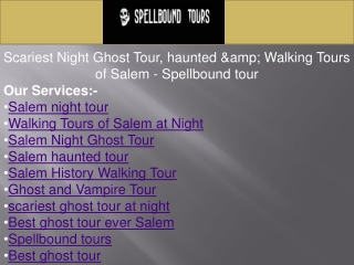 Ghost and Vampire Tour