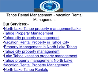 Tahoe city property management