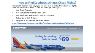 How to Get Southwest Airlines Cheap Flights?