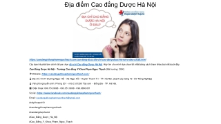 Địa điểm Cao đẳng Dược Hà Nội