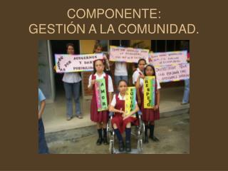 COMPONENTE: GESTIÓN A LA COMUNIDAD.