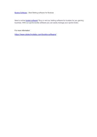 Bookie Software - Best Betting software for Bookies