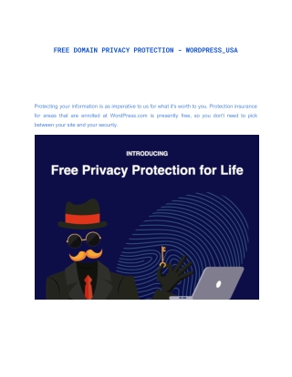 FREE DOMAIN PRIVACY PROTECTION - WORDPRESS_USA