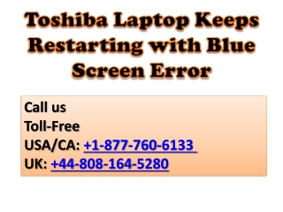 Toshiba Laptop Keeps Restarting with Blue Screen Error