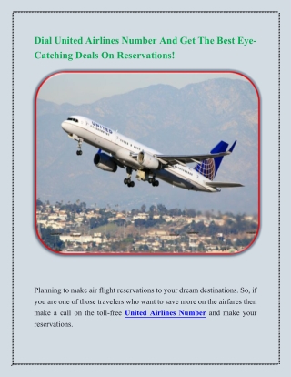 United Airlines Number to best trip offer