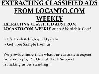 EXTRACTING CLASSIFIED ADS FROM LOCANTO.COM WEEKLY