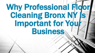 Important for Your Business | Professional Floor Cleaning Bronx NY