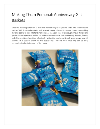 Making Them Personal: Anniversary Gift Baskets