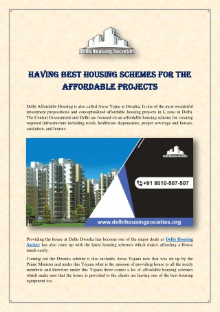 Having Best Housing Schemes for the Affordable Projects