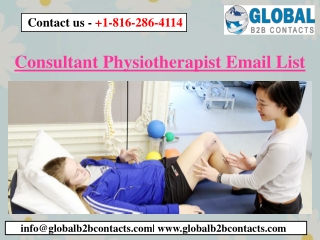 Consultant Physiotherapist Email List