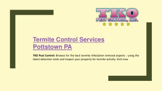 Termite Control Services Pottstown PA