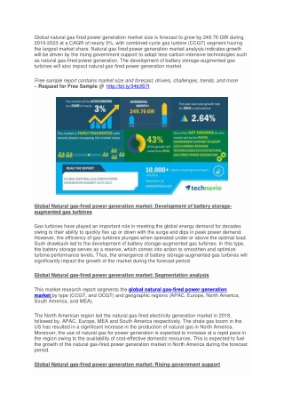 Natural Gas Fired Electricity Generation Market 2019: Industry Analysis, Market Growth, Size, Revenue, Regional Outlook