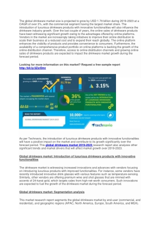 Drinkware Global Market Size, Share & Trends Analysis Report by Material Type, Regional Outlook And Segment Forecasts, 2