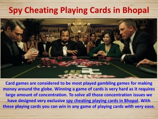 Easy Winning with Spy Cheating Playing Cards in Bhopal